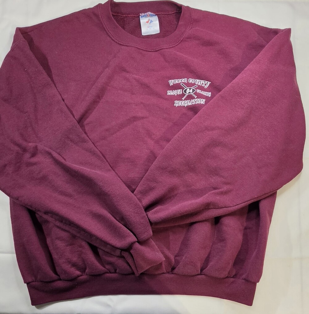 Jerzees Weber County League 04 Champs Recreation Maroon Crewneck XL Sku 0402